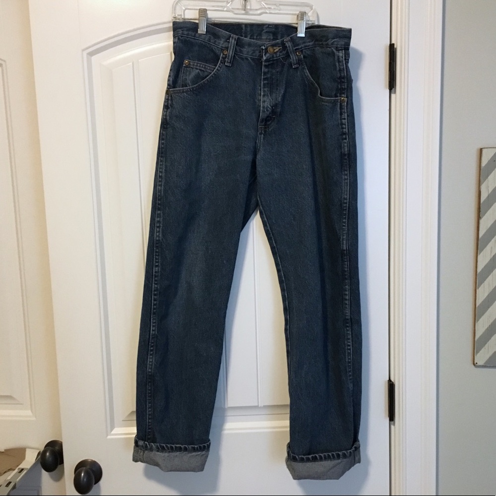 SOLD ON DEPOP❌WRANGLER STRAIGHT LEG DARK WASH JEAN - Picture 5 of 8